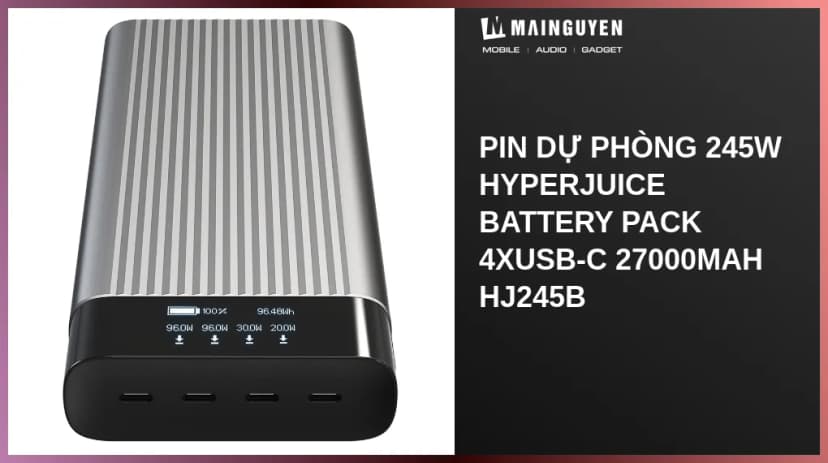 Pin sạc dự phòng 27000 mAh Type C PD 3.0 QC 4.0 245W HyperJuice HJ245B - Xám - Giá rẻ nhất hôm nay - Ảnh 42