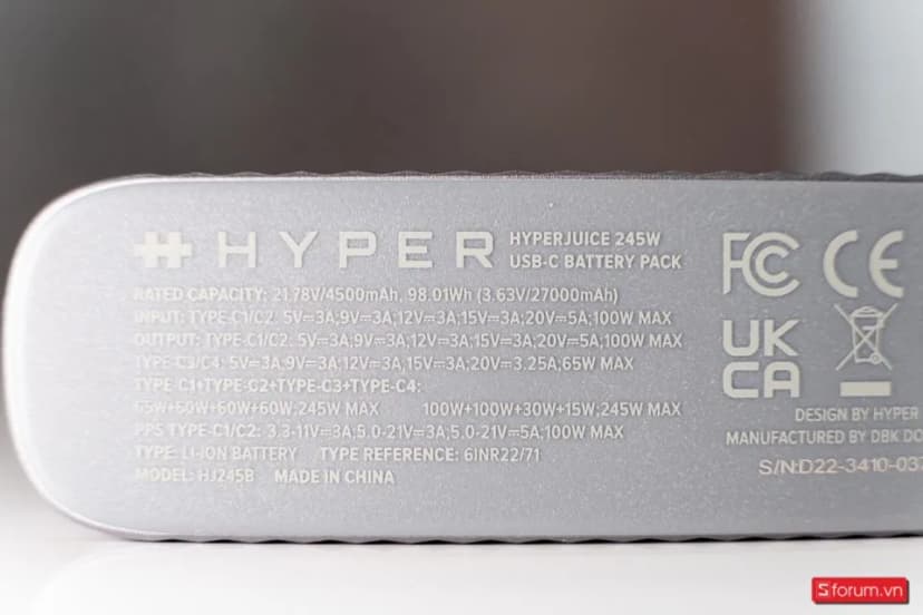 Pin sạc dự phòng 27000 mAh Type C PD 3.0 QC 4.0 245W HyperJuice HJ245B - Xám - Giá rẻ nhất hôm nay - Ảnh 84
