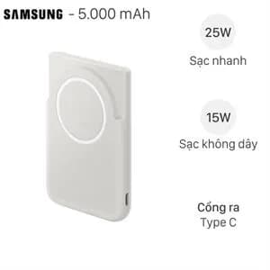 So sánh giá Pin sạc dự phòng 5000mAh Không dây Magnetic Qi2.2 Type C PD 25W Samsung EB-U2500X kèm Cáp Type C rẻ nhất? - Ảnh 2