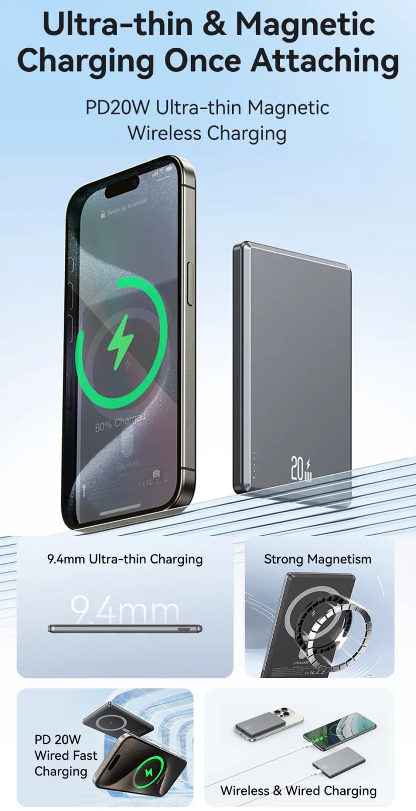 Pin sạc dự phòng 5000mAh Không dây Magnetic Type C PD 22.5W Xiaomi Ultrathin MDY-20-EB Cam - Giá rẻ nhất hôm nay - Ảnh 6