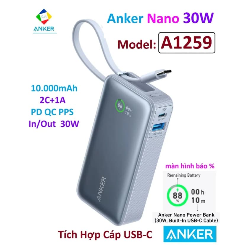 So sánh giá Pin sạc dự phòng LiFePO4 10000mAh Type C PD QC 3.0 30W Anker Zolo A110J - Tìm sản phẩm giá rẻ nhất - Ảnh 7