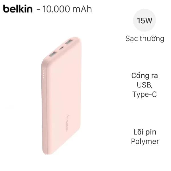 Pin sạc dự phòng Polymer 10000 mAh Type C PD 20W Innostyle IQ20BP - Hồng - Ảnh 3