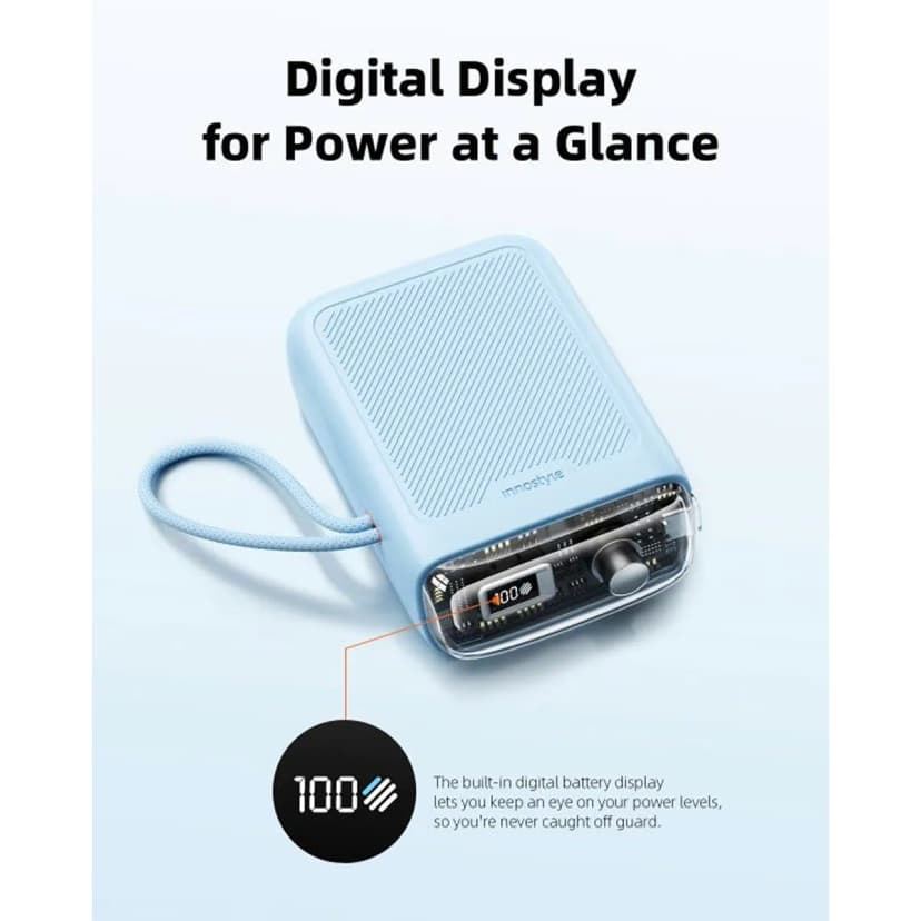 Pin sạc dự phòng Polymer 10000 mAh Type C PD 30W Innostyle TM31BB kèm cáp Type C - Xanh - Giá rẻ nhất hôm nay - Ảnh 7