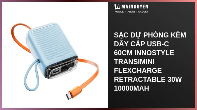 Pin sạc dự phòng Polymer 10000 mAh Type C PD 30W Innostyle TM31BB kèm cáp Type C - Xanh - Giá rẻ nhất hôm nay - Ảnh 94