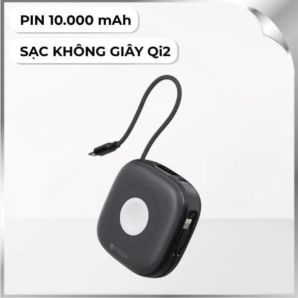 Pin sạc dự phòng Polymer 10000mAh Không dây Qi2 20W Mazer M-MagLink18i-BG - Giá rẻ nhất hôm nay - Ảnh 1