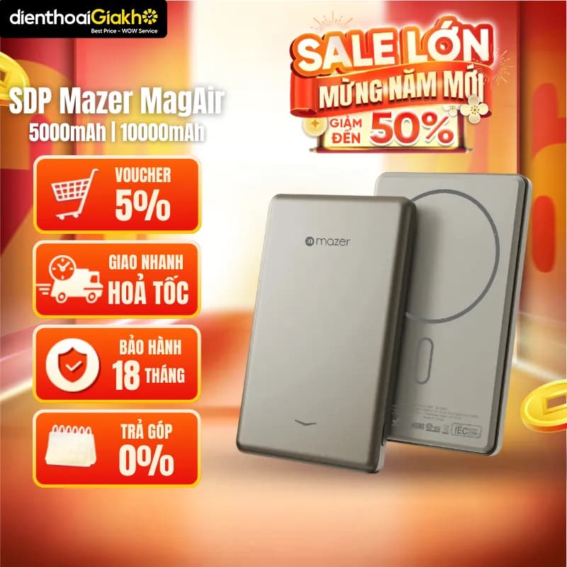 Pin sạc dự phòng Polymer 10000mAh Không dây Qi2 20W Mazer M-MagAir21-DT - Giá rẻ nhất hôm nay - Ảnh 3