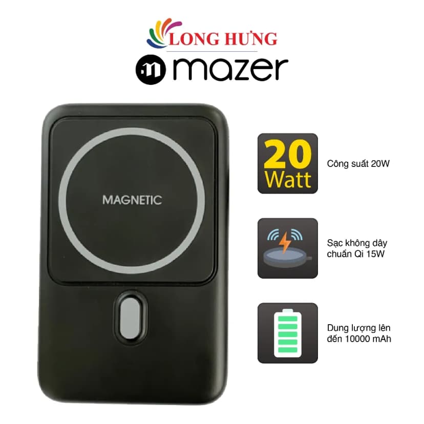 Pin sạc dự phòng Polymer 10000mAh Không dây Qi2 20W Mazer M-MagAir21-GY - Giá rẻ nhất hôm nay - Ảnh 11
