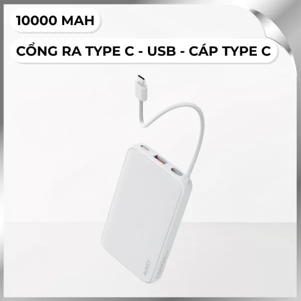 So sánh giá Pin sạc dự phòng Polymer 10000mAh Type C PD 15W Aukey PB-Y53 - Xám Bạc rẻ nhất? - Ảnh 3