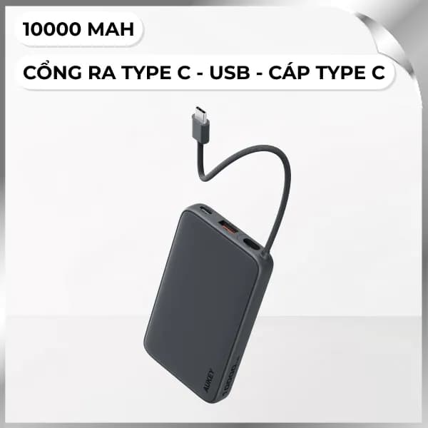 So sánh giá Pin sạc dự phòng Polymer 10000mAh Type C PD 15W Aukey PB-Y53 - Xám Bạc rẻ nhất? - Ảnh 4