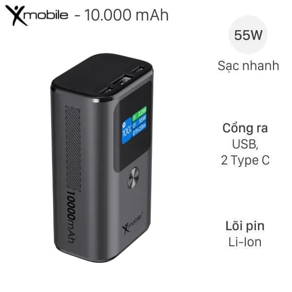 So sánh giá Pin sạc dự phòng Polymer 10000mAh Type C PD 22.5W Xmobile F13 kèm Cáp Type C rẻ nhất? - Ảnh 12