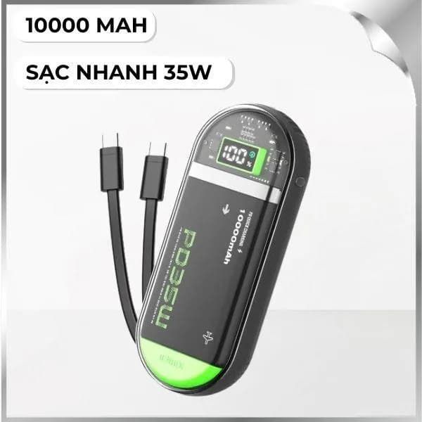 Pin sạc dự phòng Polymer 10000mAh Type C PD 35W IDMIX P15SE kèm cáp Type-C - Xám - Ảnh 4