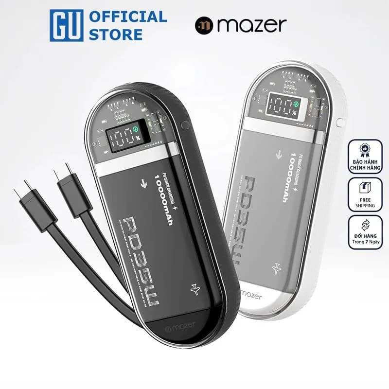 Pin sạc dự phòng Polymer 10000mAh Type C PD 35W Mazer M-PC35LINK1035-BK - Đen - Giá rẻ nhất hôm nay - Ảnh 1