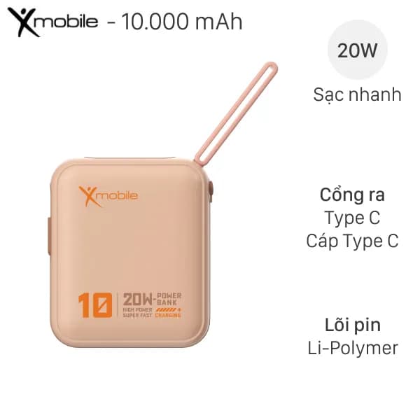 Top 1 so sánh giá Pin sạc dự phòng Polymer 10000mAh Type C PD 36W IDMIX Q10L kèm cáp Type-C - Vàng - Tìm sản phẩm giá rẻ nhất - Ảnh 11