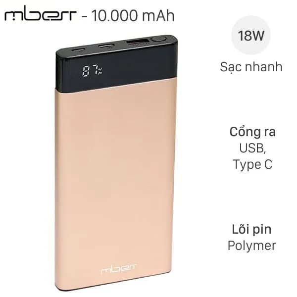 Top 1 so sánh giá Pin sạc dự phòng Polymer 10000mAh Type C PD 36W IDMIX Q10L kèm cáp Type-C - Vàng - Tìm sản phẩm giá rẻ nhất - Ảnh 18