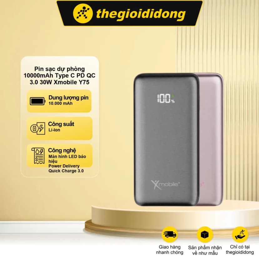 So sánh giá Pin sạc dự phòng Polymer 10000mAh Type C PD QC 3.0 30W Xmobile JP380 kèm Cáp dây rút Type C - Tìm sản phẩm giá rẻ nhất - Ảnh 3