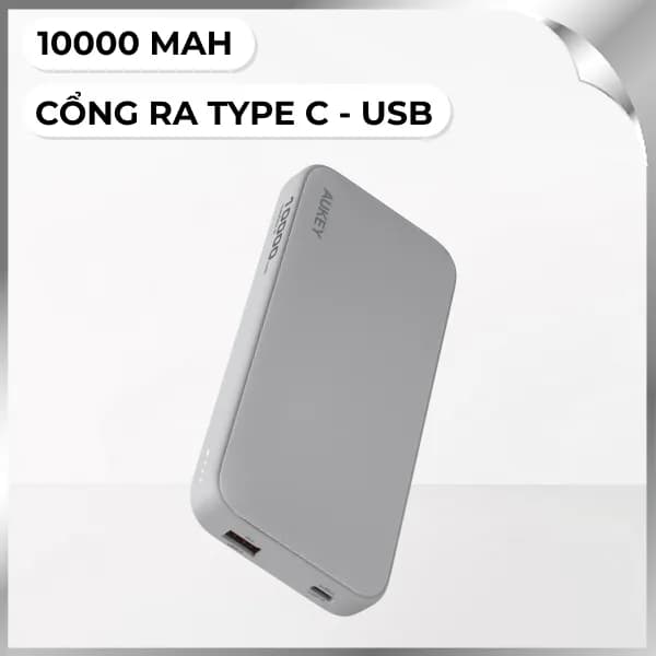 So sánh giá Pin sạc dự phòng Polymer 10000mAh Type C PD QC 3.0 15W Aukey PB-Y46 - Xám Đậm rẻ nhất? - Ảnh 5