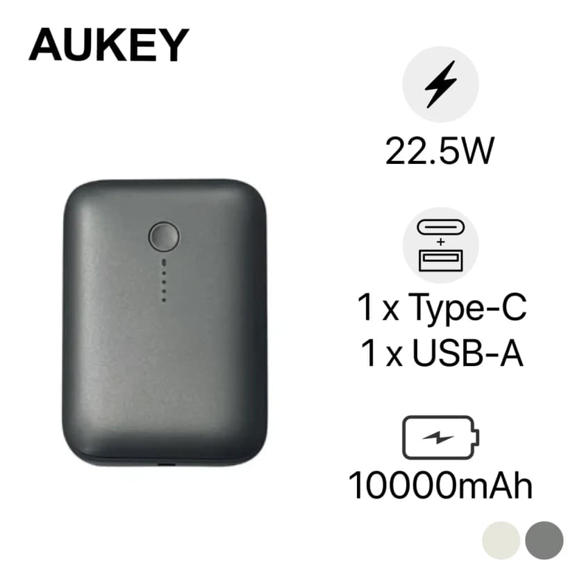 So sánh giá Pin sạc dự phòng Polymer 10000mAh Type C PD QC 3.0 20W Aukey PB-Y55 - Xám - Tìm sản phẩm giá rẻ nhất - Ảnh 5
