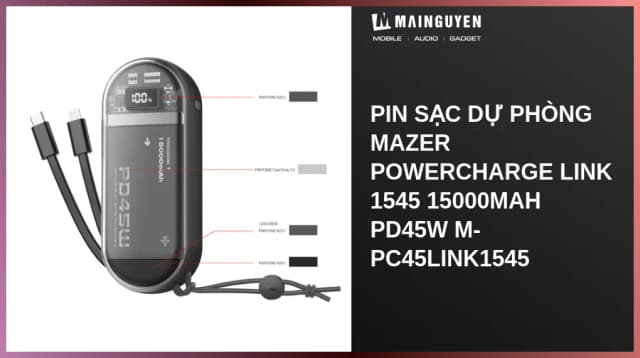 Top 1 so sánh giá Pin sạc dự phòng Polymer 15000 mAh Type C PD 45W Mazer M-PC45LINK1545-WB - Trắng - Tìm sản phẩm giá rẻ nhất - Ảnh 2