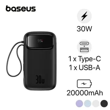 Pin sạc dự phòng Polymer 20000mAh Type C PD 30W Baseus Qpow 2 PPQD4-20C kèm Cáp Type C - Giá rẻ nhất hôm nay - Ảnh 6