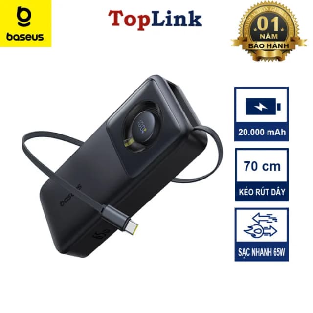 So sánh giá Pin sạc dự phòng Polymer 20000mAh Type C PD 65W Baseus Free2Pull PPLSC01-20 kèm cáp Type C rẻ nhất? - Ảnh 19