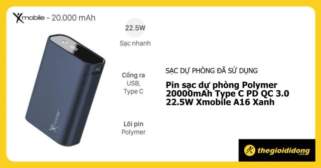So sánh giá Pin sạc dự phòng Polymer 20000mAh Type C PD QC 3.0 22.5W Xmobile A16 rẻ nhất? - Ảnh 4