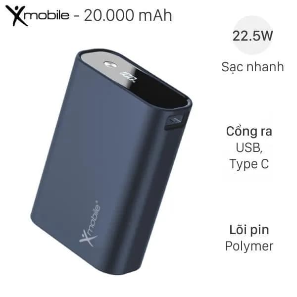 Pin sạc dự phòng Polymer 20000mAh Type C PD QC 3.0 22.5W Xmobile T178BLF tích hợp Adapter sạc - Giá rẻ nhất hôm nay - Ảnh 11