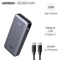 So sánh giá Pin sạc dự phòng Polymer 20000mAh Type C PD QC 3.0 30W Ugreen PB532 rẻ nhất? - Ảnh 4
