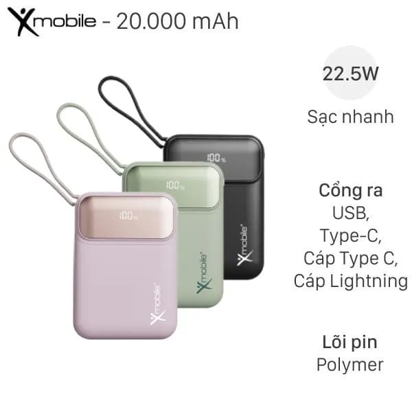 So sánh giá Pin sạc dự phòng Polymer 20000mAh Type C PD QC 3.0 55W Xmobile JP367 kèm Cáp dây rút Type C - Tìm sản phẩm giá rẻ nhất - Ảnh 2