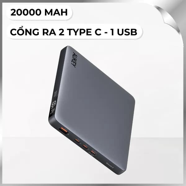 Pin sạc dự phòng Polymer 20000mAh Type C PD QC 3.0 100W Aukey PB-Y44 Sprint X - Giá rẻ nhất hôm nay - Ảnh 2