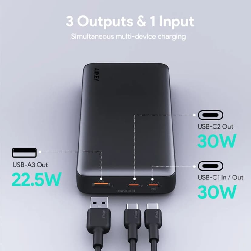 Pin sạc dự phòng Polymer 20000mAh Type C PD QC 3.0 100W Aukey PB-Y44 Sprint X - Giá rẻ nhất hôm nay - Ảnh 19