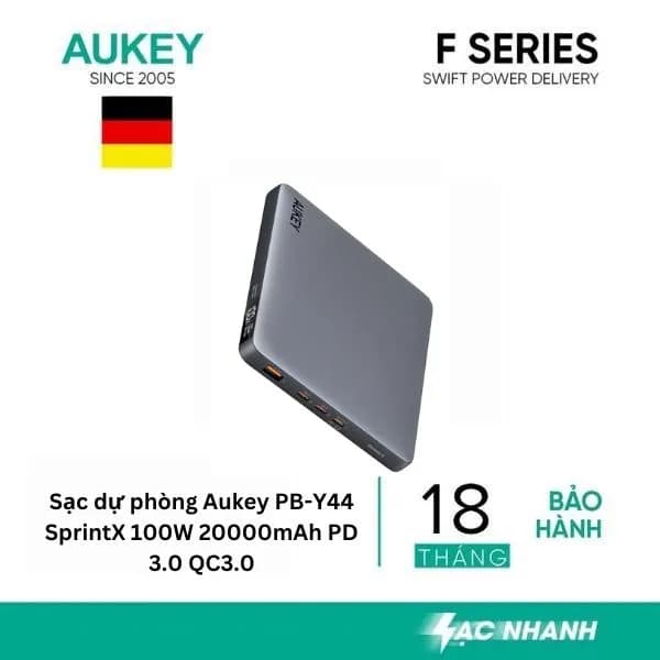 Pin sạc dự phòng Polymer 20000mAh Type C PD QC 3.0 100W Aukey PB-Y44 Sprint X - Giá rẻ nhất hôm nay - Ảnh 10