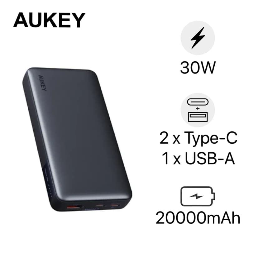 So sánh giá Pin sạc dự phòng Polymer 20000mAh Type C PD QC 3.0 30W Aukey PB-Y42 Sprint X - Tìm sản phẩm giá rẻ nhất - Ảnh 4