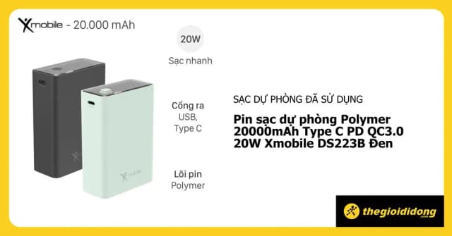 So sánh giá Pin sạc dự phòng Polymer 20000mAh Type C PD QC3.0 20W Xmobile DS223B rẻ nhất? - Ảnh 11
