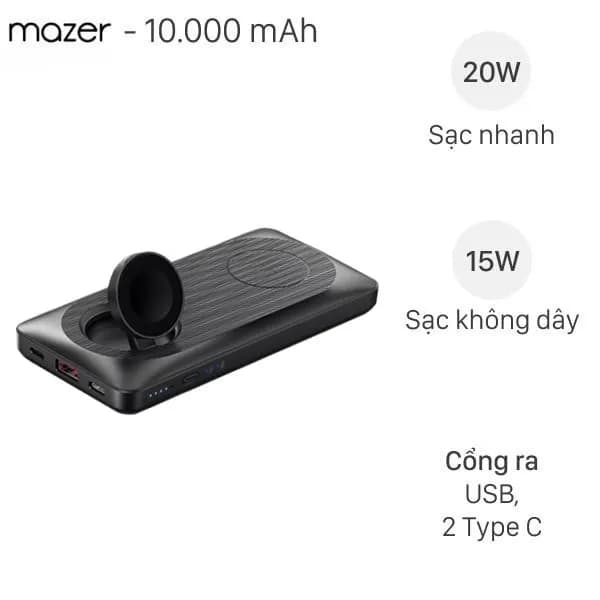 Pin sạc dự phòng Polymer 5000mAh không dây 20W Mazer M-MagAir15-PK - Hồng - Giá rẻ nhất hôm nay - Ảnh 9