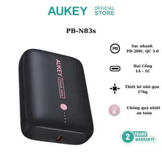Pin sạc dự phòng Polymer 5000mAh Type C PD QC 3.0 20W Aukey PB-Y59 - Xám Bạc - Giá rẻ nhất hôm nay - Ảnh 11