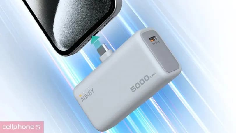 Pin sạc dự phòng Polymer 5000mAh Type C PD QC 3.0 20W Aukey PB-Y59 - Xám Bạc - Giá rẻ nhất hôm nay - Ảnh 3