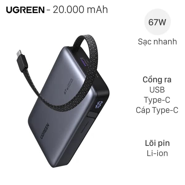So sánh giá Pin sạc dự phòng Polymer Không dây Magnetic Qi2.2 Type C PD 30W Ugreen PB773 kèm Cáp Type C rẻ nhất? - Ảnh 12