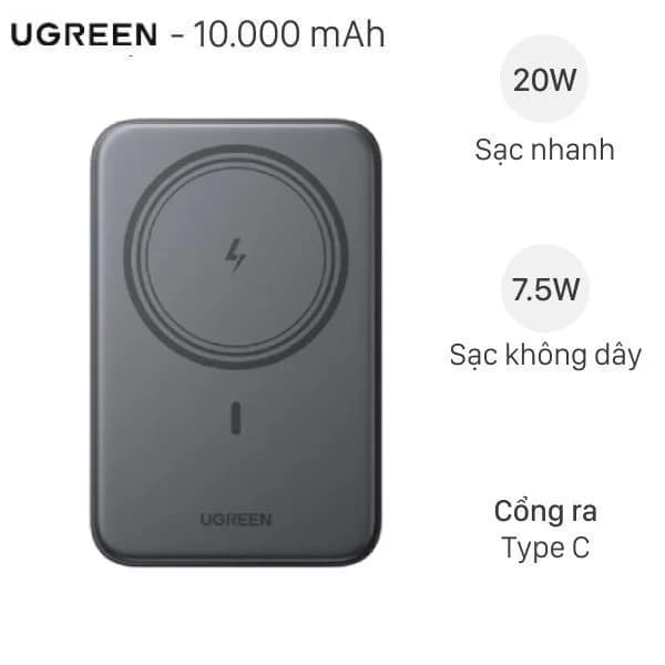 So sánh giá Pin sạc dự phòng Polymer Không dây Magnetic Qi2.2 Type C PD 30W Ugreen PB773 kèm Cáp Type C rẻ nhất? - Ảnh 18