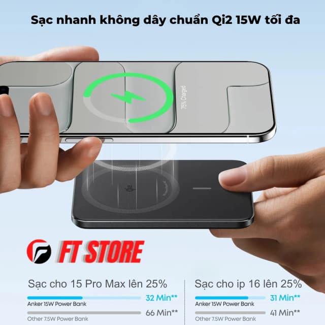 Top 1 so sánh giá Pin sạc dự phòng Solid-state 5000mAh Không dây Magnetic Qi2 Type C PD 20W BMX B939 kèm Cáp Type C - Tìm sản phẩm giá rẻ nhất - Ảnh 6