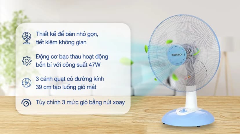 So sánh giá Quạt bàn Senko 3 cánh B1612 47W - Tìm sản phẩm giá rẻ nhất - Ảnh 2