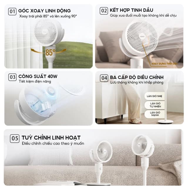 So sánh giá Quạt đứng AQUA 3 cánh AQF-ED1800T(W) 40W rẻ nhất? - Ảnh 7