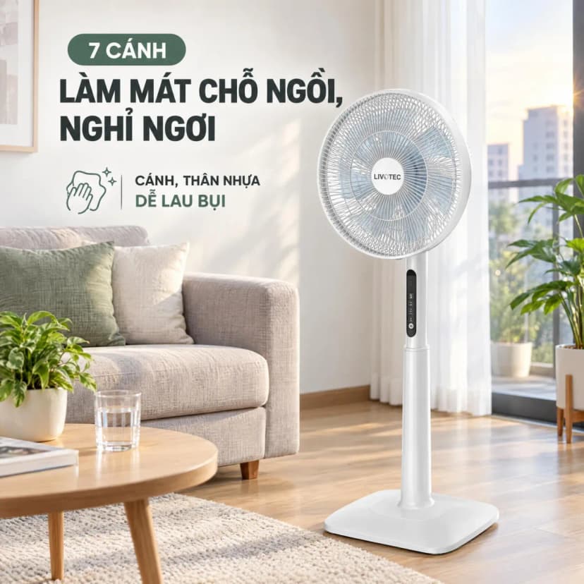 Quạt đứng Livotec 7 cánh BLDC SB-614 34W - Giá rẻ nhất hôm nay - Ảnh 2