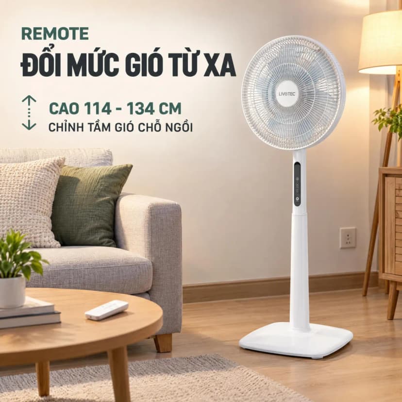 Quạt đứng Livotec 7 cánh BLDC SB-614 34W - Giá rẻ nhất hôm nay - Ảnh 4
