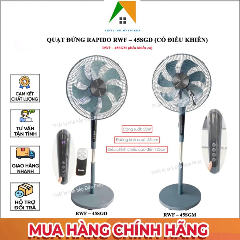 So sánh giá Quạt đứng Rapido 7 cánh RWF-45SGD 55W - Tìm sản phẩm giá rẻ nhất - Ảnh 2