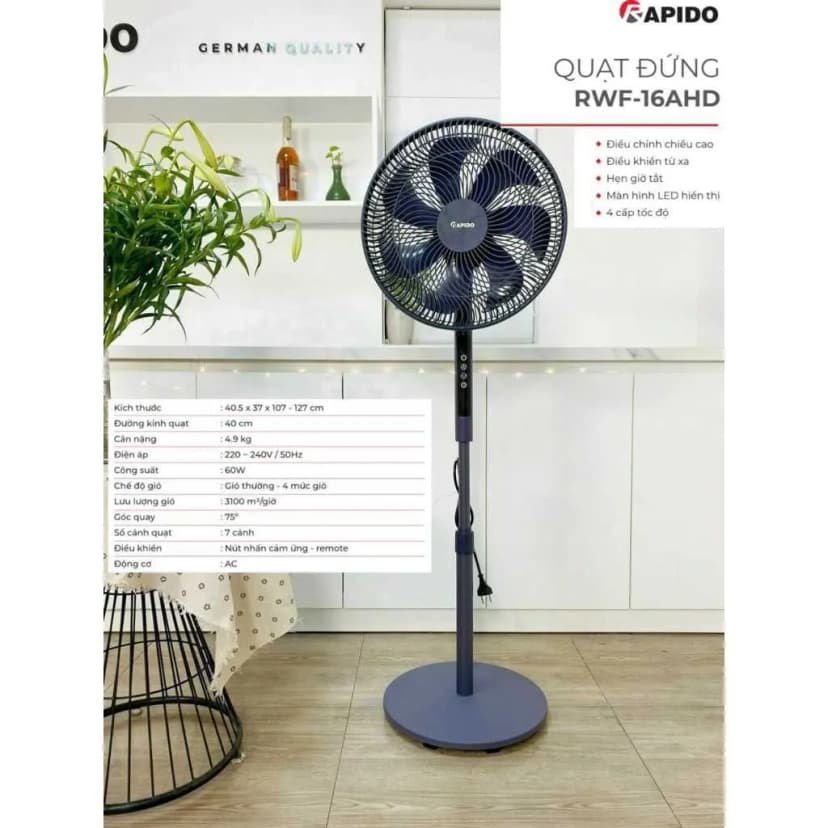 So sánh giá Quạt đứng Rapido 7 cánh RWF-45SGD 55W - Tìm sản phẩm giá rẻ nhất - Ảnh 11