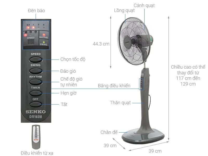 So sánh giá Quạt đứng Senko 7 cánh DR1608 65W - Tìm sản phẩm giá rẻ nhất - Ảnh 6