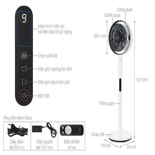 So sánh giá Quạt tuần hoàn Toshiba trước 7 cánh - sau 9 cánh F-DSC80XVN(W) 25W rẻ nhất? - Ảnh 5