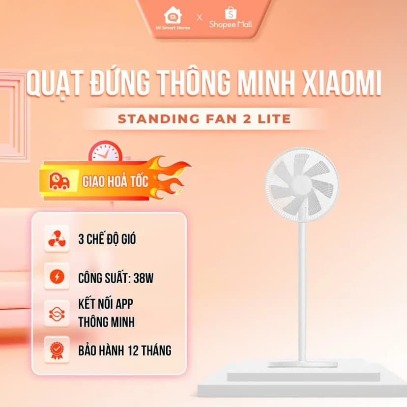 Quạt đứng Xiaomi Smart Standing Fan 2 Lite 7 cánh PYV4007GL 38W - Giá rẻ nhất hôm nay - Ảnh 15