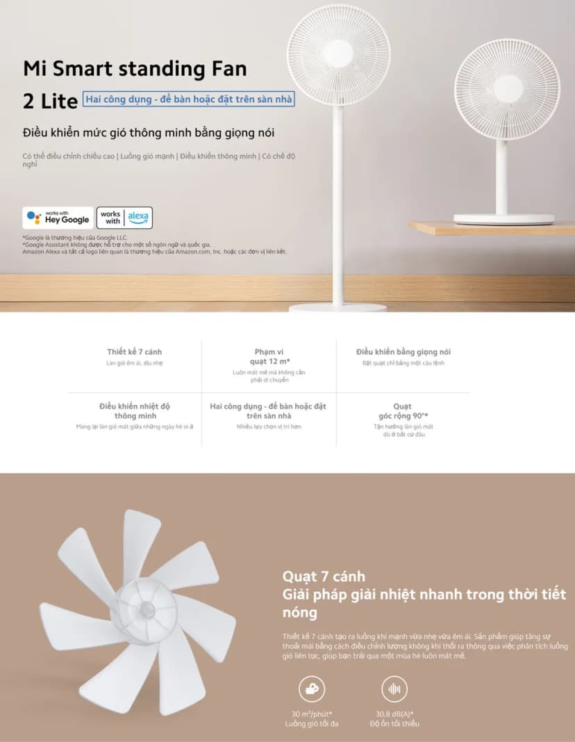 Quạt đứng Xiaomi Smart Standing Fan 2 Lite 7 cánh PYV4007GL 38W - Giá rẻ nhất hôm nay - Ảnh 9
