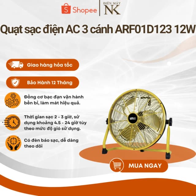 So sánh giá Quạt sạc điện AC 3 cánh ARF01D123 12W rẻ nhất? - Ảnh 11